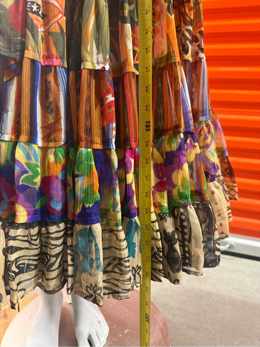 Sandy Starkman Vintage Bohemian Tiered Floral Patchwork Maxi Skirt . XS - Picture 3 of 11